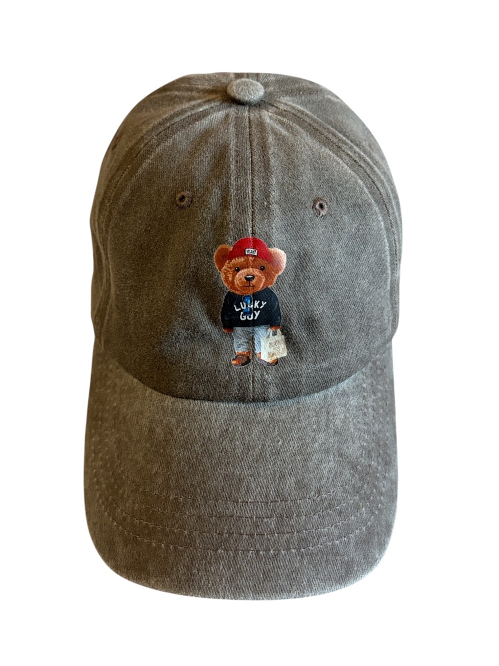 NWOT “Lucky Guy” ($30) Cotton Bear Cap In Gorgeous Brown
